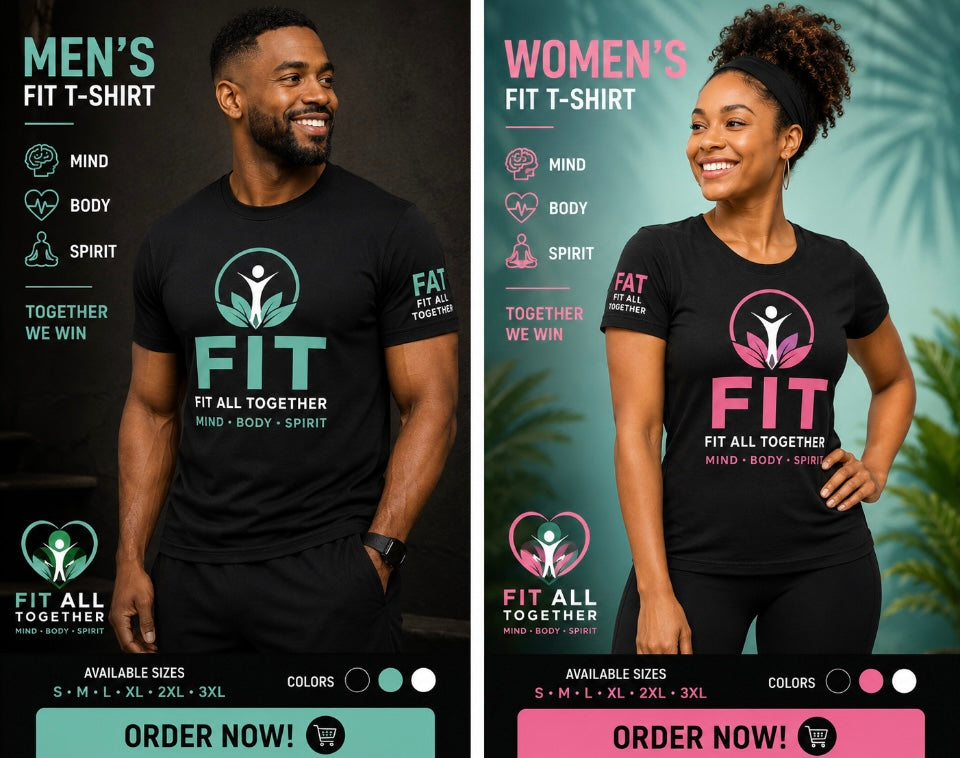 FIT All Together Men's T-Shirt (Black & Blue)