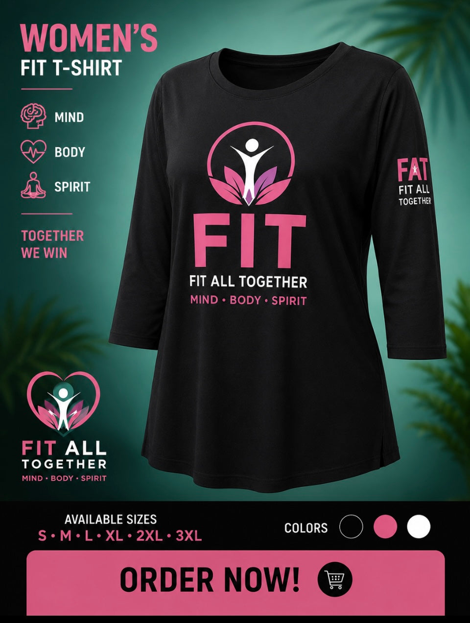FIT All Together Women's T-Shirt (Black & Pink)