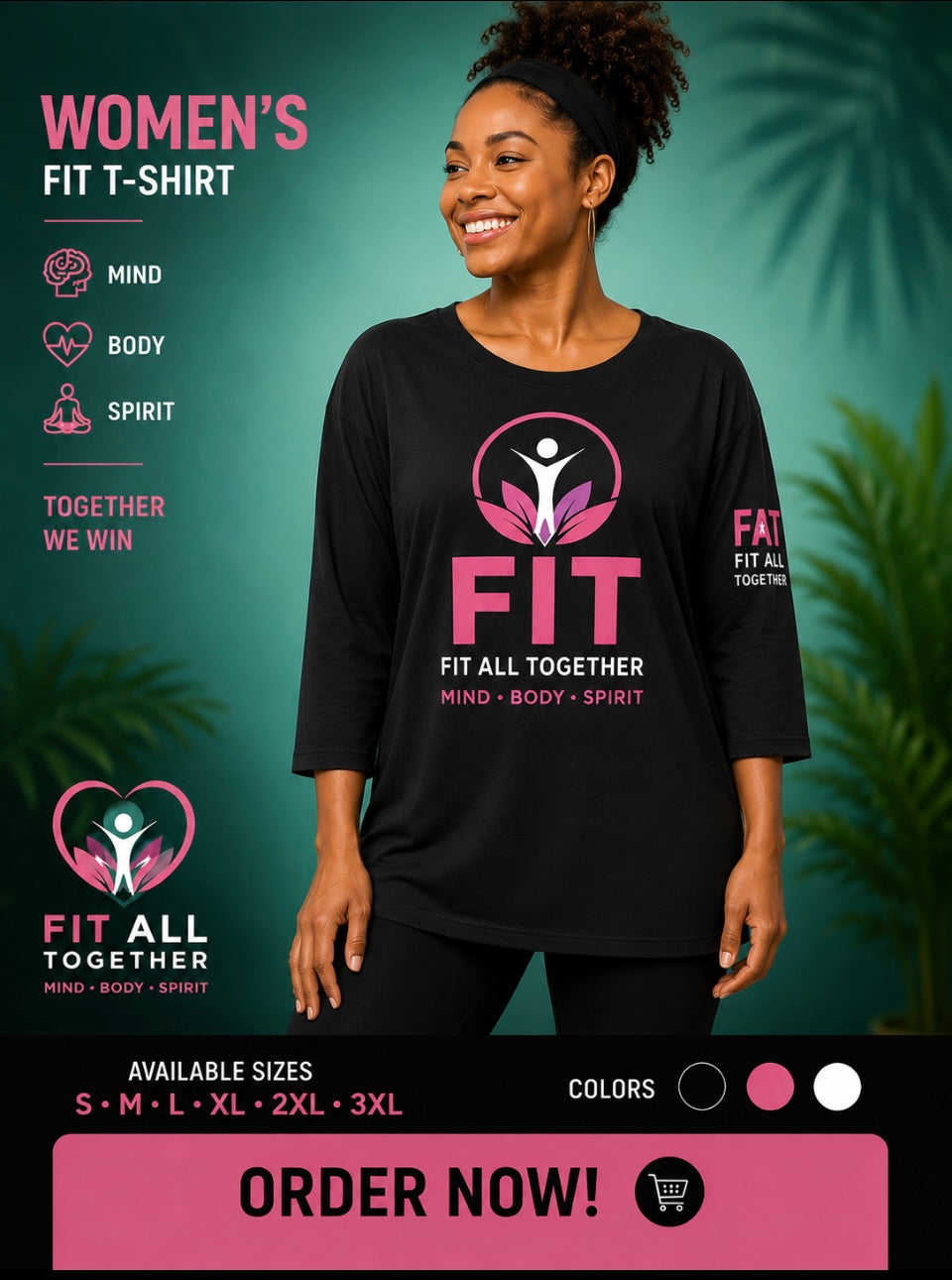 FIT All Together Women's T-Shirt (Black & Pink)